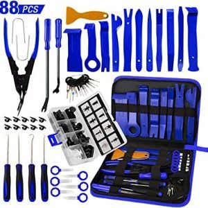 BYNIIUR 88 Pcs Trim Removal Tool,Auto Push Pin Bumper Retainer Clip Set Fastener Terminal
