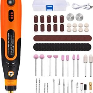 GOXAWEE Mini Cordless Rotary Tool with 3.6V Li-ion Battery, 3 Rotation Speed and USB Charging