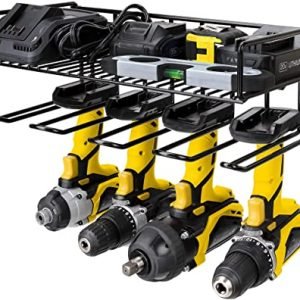 WellMall Tool Storage Organizer Holder - Wall Mount Style for Power Tool Drill as Heavy Duty Tool Shelf