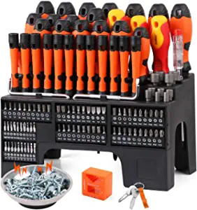 HORUSDY 119-Piece Magnetic Screwdriver Set with Plastic Racking, Includs Precision Screwdriver