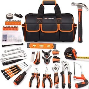 REXBETI 219-Piece Premium Tool Kit with 16 inch Tool Bag, Steel Home Repairing Tool Set