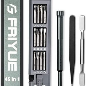 Friyue Precision Screwdriver Set, 45 in 1 Small Magnetic Screwdriver, Pocket Manual Screwdriver Tool Set