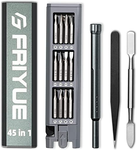 Friyue Precision Screwdriver Set, 45 in 1 Small Magnetic Screwdriver, Pocket Manual Screwdriver Tool Set
