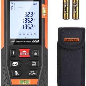 Laser Measurement Tool 196Ft, ENGiNDOT Digital Laser Measure w/2 Bubble Levels