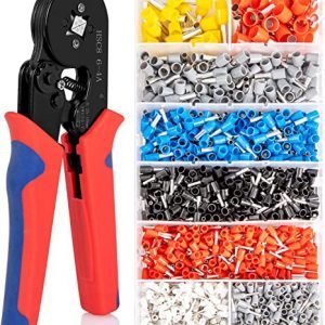 MFIROZ Ferrule Crimping Tool Kit, Professional Self-Adjustable Ratchet Wire Crimping Tool