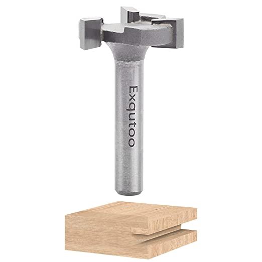 Exqutoo 1/4" Shank 1 inch Cutting Diameter T Shape CNC Spoilboard Surfacing Router Bits