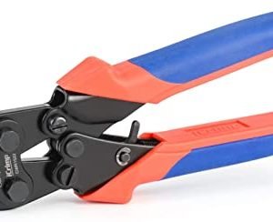 iCrimp CWR1522 Wire Rope Crimping Tool with Cutting Function for Cable Railing, Hand Swaging 0.1~2.2mm Aluminum Oval Sleeves,Alloy Double Sleeves (CWR1522)