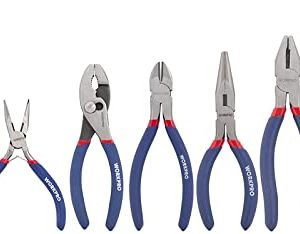 WORKPRO 7-piece Pliers Set (8-inch Groove Joint Pliers, 6-inch Long Nose, 6-inch Slip Joint, 4-1/2 Inch Long Nose