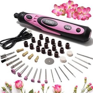 Utool Mini Cordless Rotary Tool Kit 4V with 42 Accessories, USB Charging and 3-Speed Mini Nail Drill for Trimming