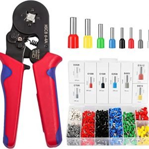 Ferrule Crimping Tool Kit,AWG23-7(0.25~10mm²) Self-Adjustable Ratchet Ferrule Crimper Set,Wire Crimping Tools with 1200PCS Wire Terminals Crimping Connectors Wire End Ferrules…