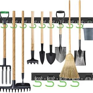 SWANLAKE 64 Inch Adjustable Storage System, Wall Mounted Hooks Tool Organizer，Garden Tool Hangers