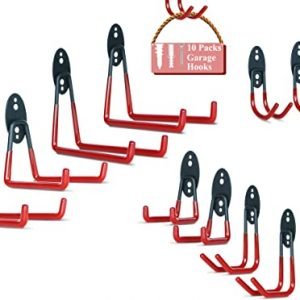 Garage Storage Utility Hooks,Wall Mount Garage Hanger Heavy Duty Garage Hooks for Fixing ladders, Garden Tools, Bicycles 10 Packs