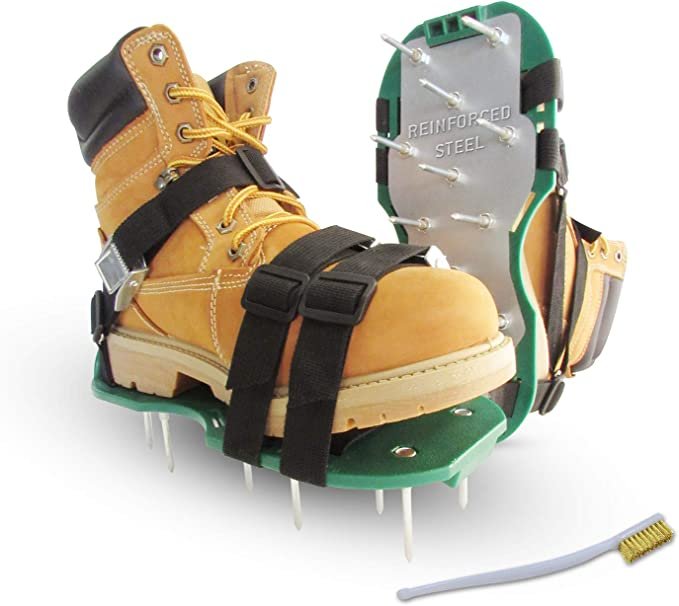 TopToGreen Lawn Aerator Shoes. Patent Pending Lawn Aeration Spike Shoes To Aerate Lawn. Fully Assembled Walking Aerator Lawn Tool, Aerating Lawn Sandals.