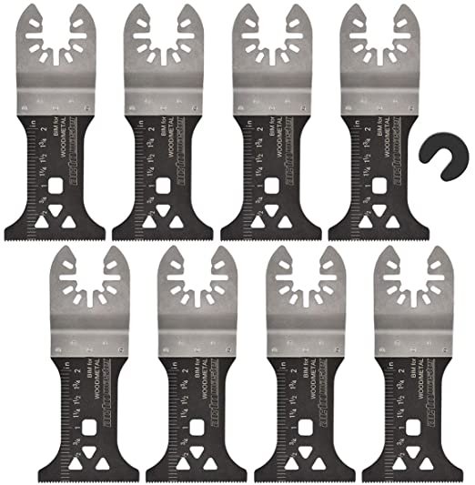 ACTOMASTER 1-3/4" Bi-Metal Oscillating Saw Blade for Oscillating Tool Multitool, Pack of 8