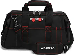 WORKPRO 16-inch Close Top Wide Mouth Tool Storage Bag with Water Proof Rubber Base, W081022A, 16"