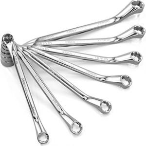 Olsa Tools Bolt Extractor Offset Wrench Set (7pc) | 6-Pt Box End Rounded Nut Remover