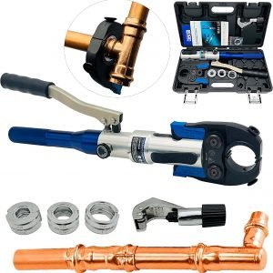 IBOSAD Copper Tube Fittings Hydraulic Pipe Crimping Tool with 1/2 inch,3/4 inch and 1 inch Jaw Copper Pipe Propress Crimpers Pressing Pliers