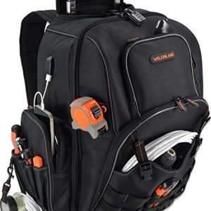 72Pockets Rolling Tool backpack, Large tool bag with wheels, Rolling tool bag, Electrician backpack