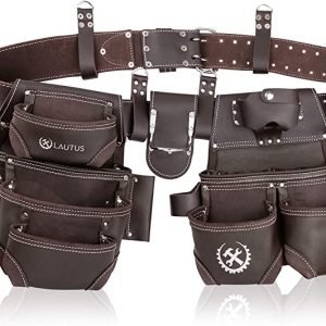 LAUTUS Oiled Tanned Rig Tool Belt/Pouch/Bag, Carpenter, Construction